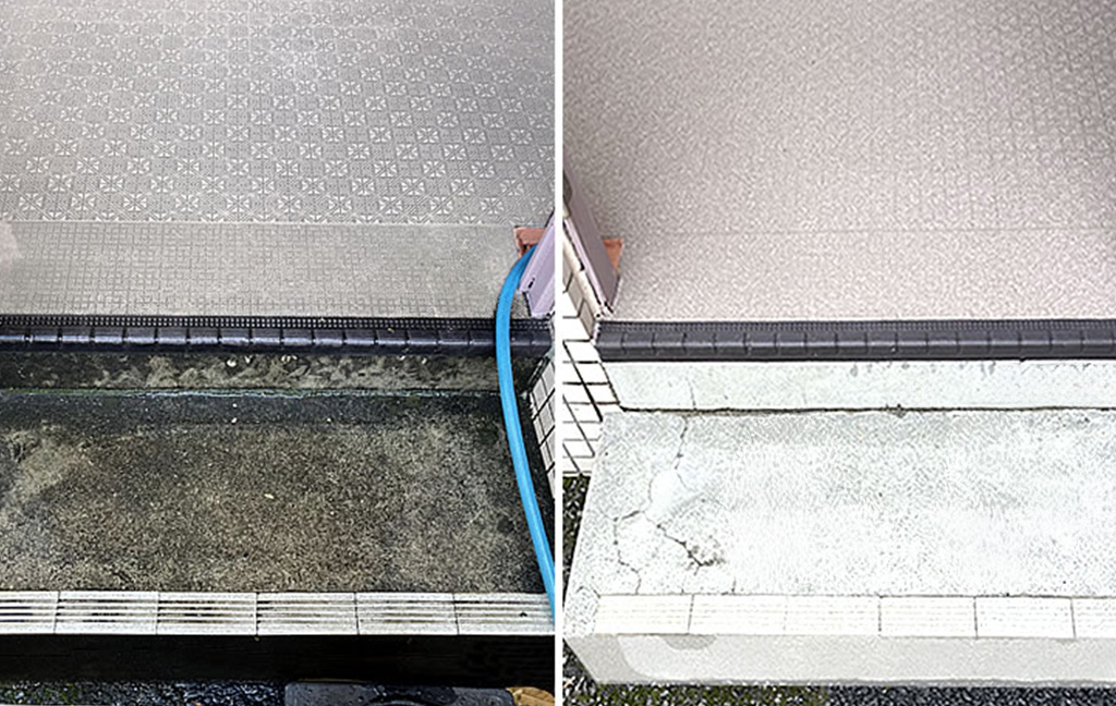 漂白剤を併用した高圧洗浄