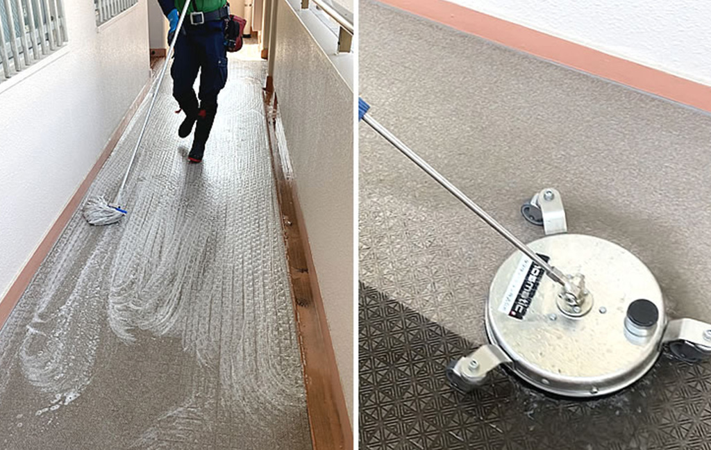 洗剤を併用した高圧洗浄